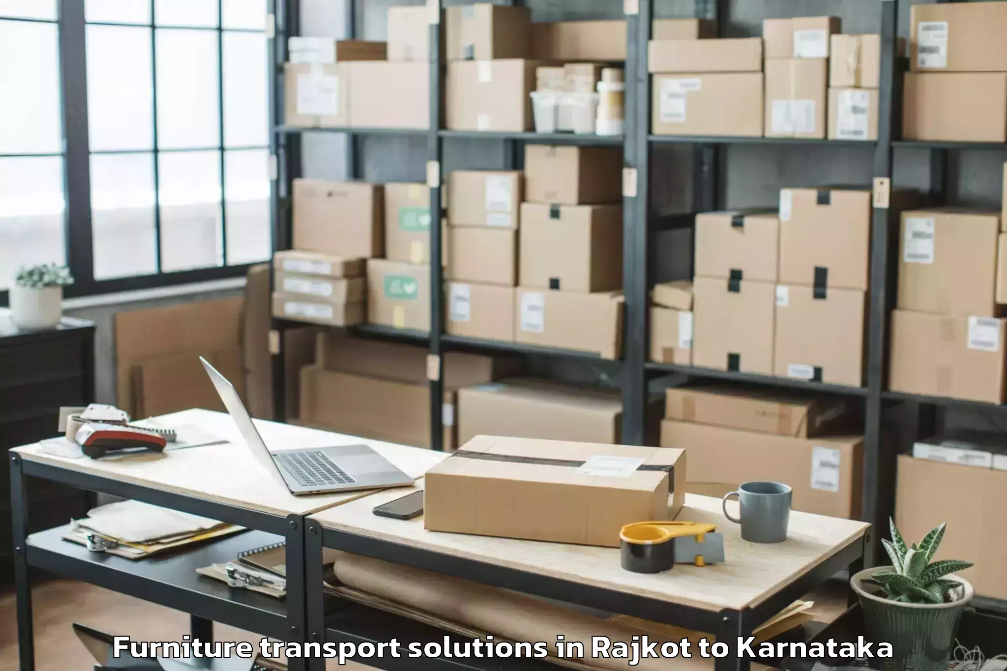 Expert Rajkot to Hosanagar Furniture Transport Solutions